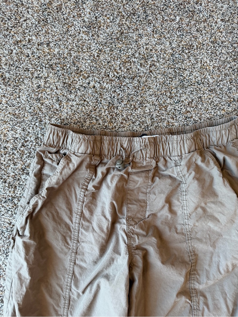 Zara Women’s Tan Parachute Cargo Pants Size S Wide Leg Drawstring Utility Y2K - Picture 3 of 5